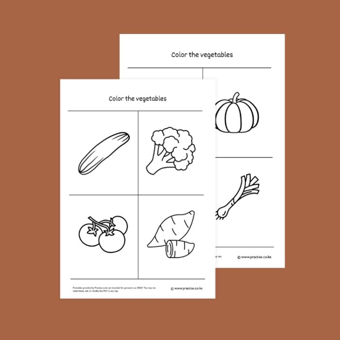 colour the vegetables